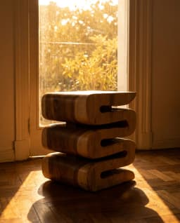 NAGA en contre-jour devant une fenêtre, feuillage d'automne au dehors