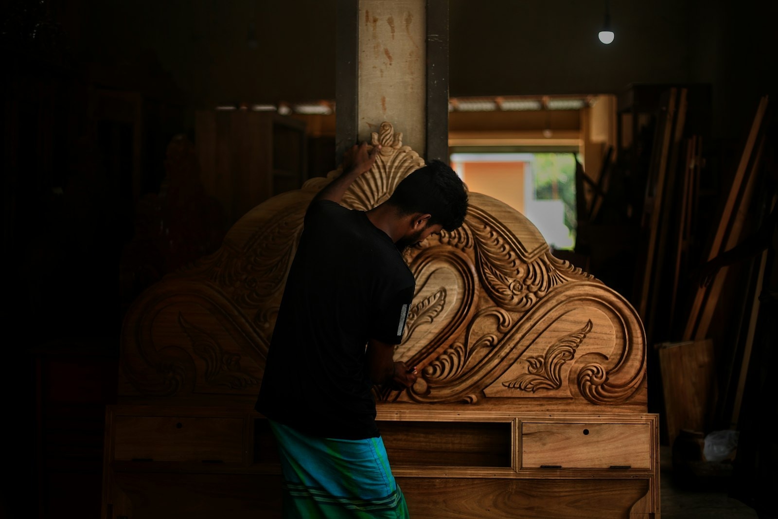 Chisel before machine: ornament born freehand, as it has been for generations.